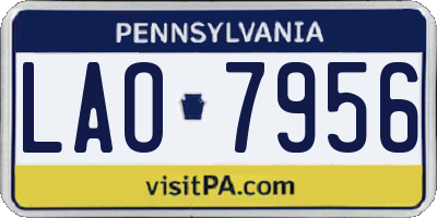 PA license plate LAO7956