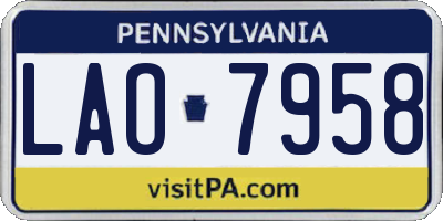 PA license plate LAO7958