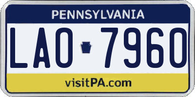 PA license plate LAO7960