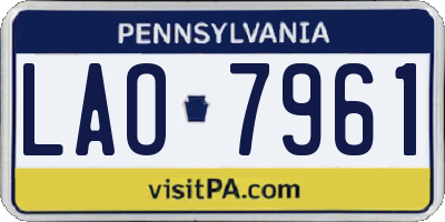 PA license plate LAO7961