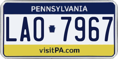 PA license plate LAO7967