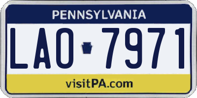 PA license plate LAO7971