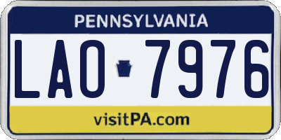 PA license plate LAO7976