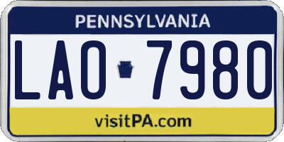 PA license plate LAO7980