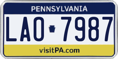 PA license plate LAO7987