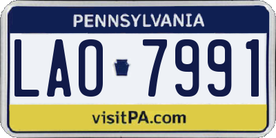 PA license plate LAO7991