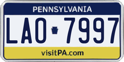 PA license plate LAO7997
