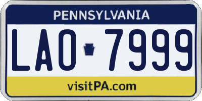 PA license plate LAO7999