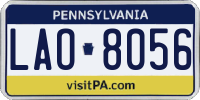 PA license plate LAO8056