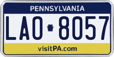 PA license plate LAO8057