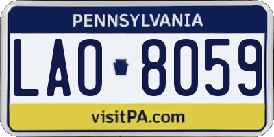 PA license plate LAO8059