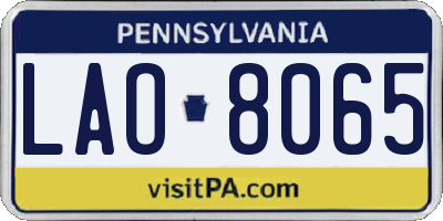 PA license plate LAO8065