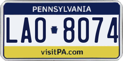 PA license plate LAO8074