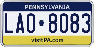 PA license plate LAO8083