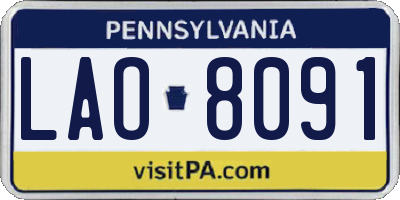 PA license plate LAO8091