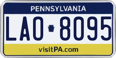 PA license plate LAO8095