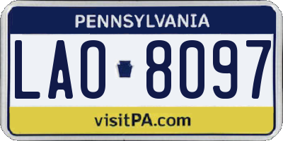 PA license plate LAO8097