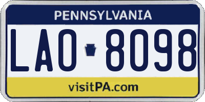 PA license plate LAO8098