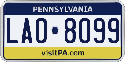 PA license plate LAO8099