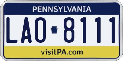 PA license plate LAO8111
