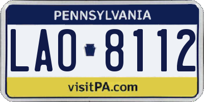PA license plate LAO8112