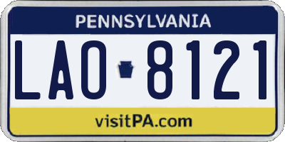 PA license plate LAO8121