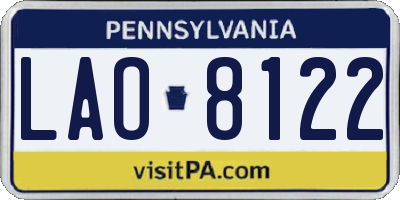 PA license plate LAO8122