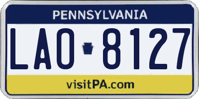 PA license plate LAO8127