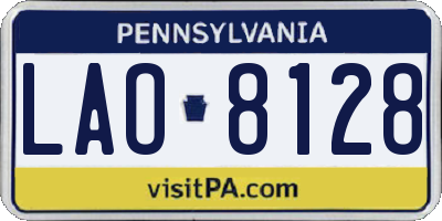 PA license plate LAO8128