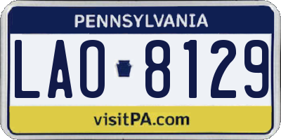 PA license plate LAO8129