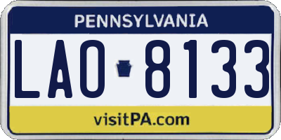 PA license plate LAO8133