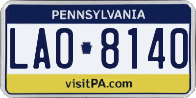 PA license plate LAO8140