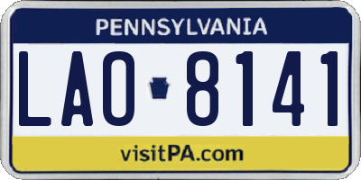 PA license plate LAO8141