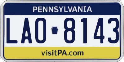 PA license plate LAO8143
