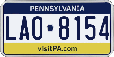 PA license plate LAO8154