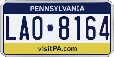 PA license plate LAO8164