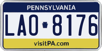 PA license plate LAO8176