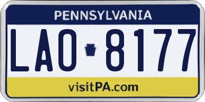 PA license plate LAO8177
