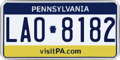 PA license plate LAO8182