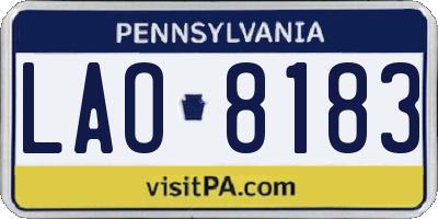 PA license plate LAO8183