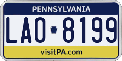 PA license plate LAO8199