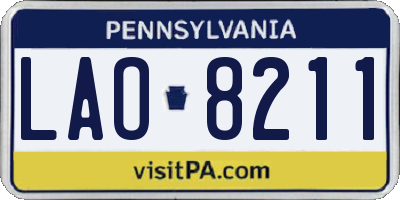 PA license plate LAO8211