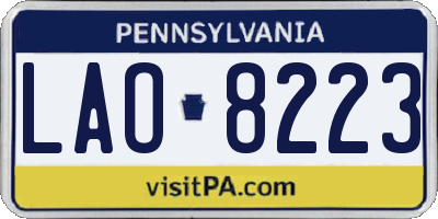 PA license plate LAO8223