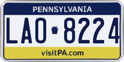 PA license plate LAO8224