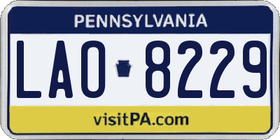 PA license plate LAO8229