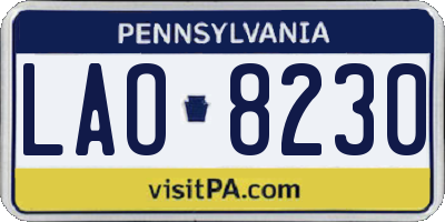 PA license plate LAO8230