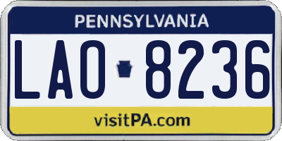 PA license plate LAO8236