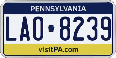 PA license plate LAO8239
