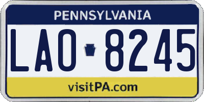 PA license plate LAO8245