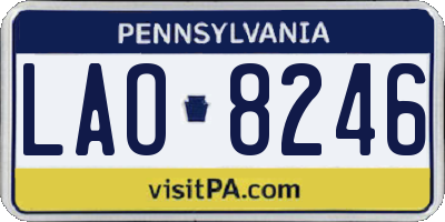 PA license plate LAO8246
